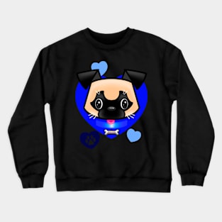 Pug Love Blue Crewneck Sweatshirt